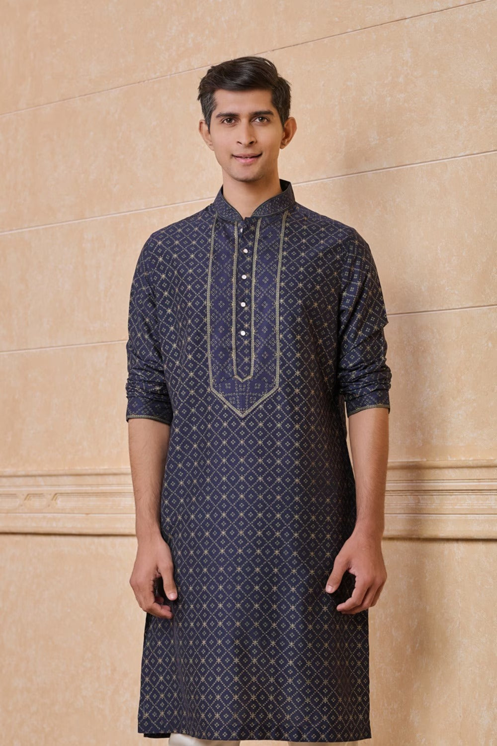 Wine All Over Geometrical Print Kurta