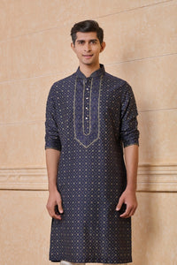Wine All Over Geometrical Print Kurta
