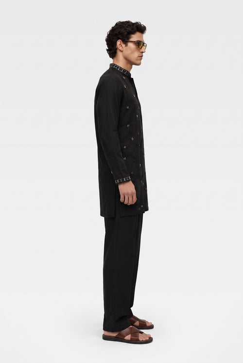 PSTL CLO Noir Éclat Kurta Set - alternate view 1, festive wedding wear for men