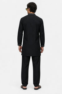 PSTL CLO Noir Éclat Kurta Set - alternate view 4, festive wedding wear for men