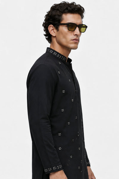 PSTL CLO Noir Éclat Kurta Set - alternate view 2, festive wedding wear for men