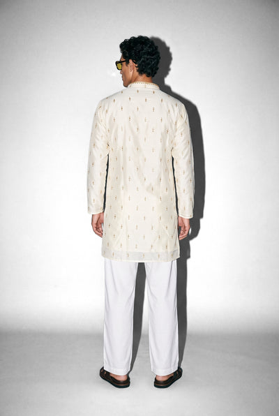 PSTL CLO Pearl Aura Kurta - back view, festive wedding wear for men