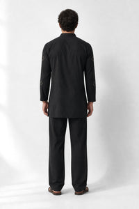 PSTL CLO Noir Royale Kurta Set - back view, festive wedding wear for men
