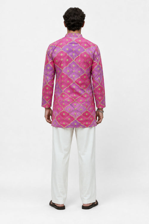 PSTL CLO Gulabi Royale Kurta - back view, festive wedding wear for men