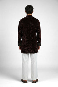 Mocha Noir Velvet Kurta Set