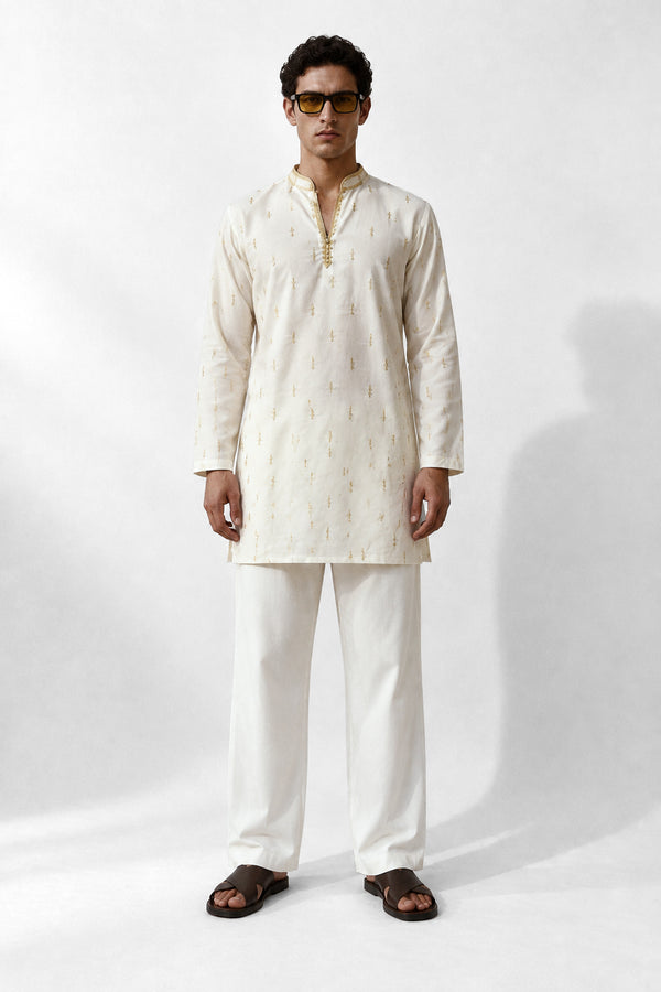 PSTL CLO Pearl Aura Kurta - front view, festive wedding wear for men