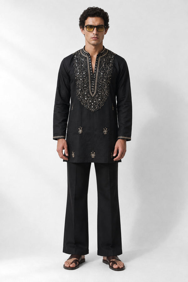 Noir Zari Kurta Set