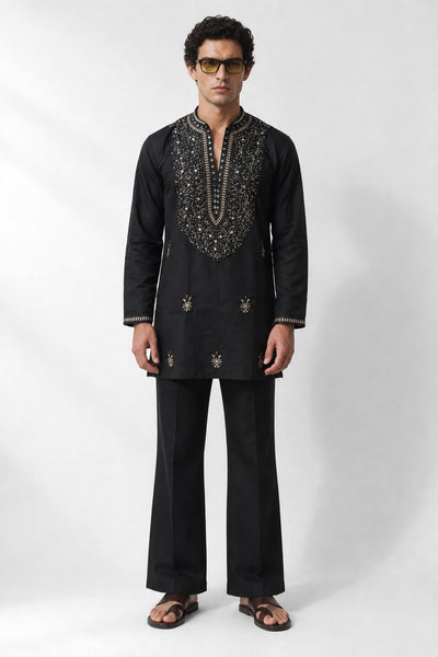 Noir Zari Kurta Set