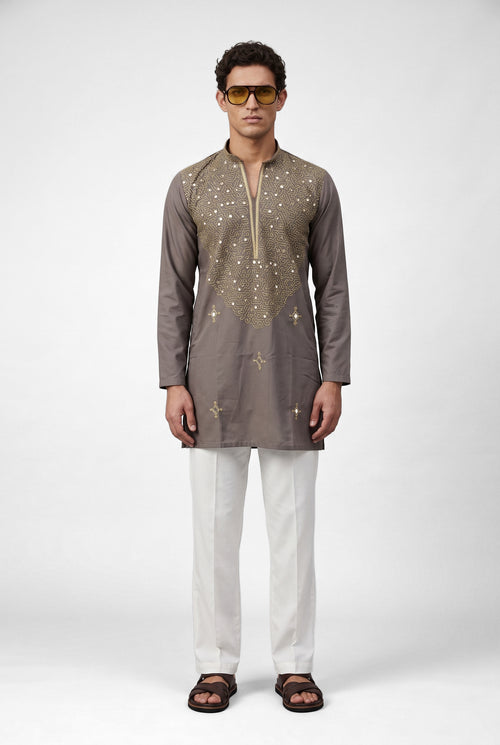 Ashen Royale Embroidered Kurta