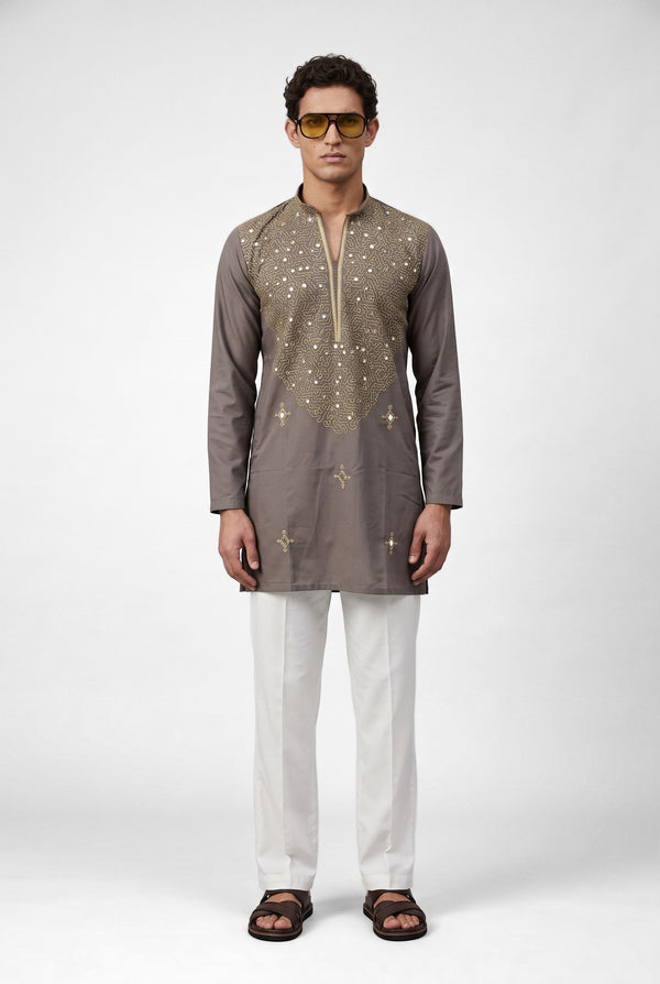 Ashen Royale Embroidered Kurta