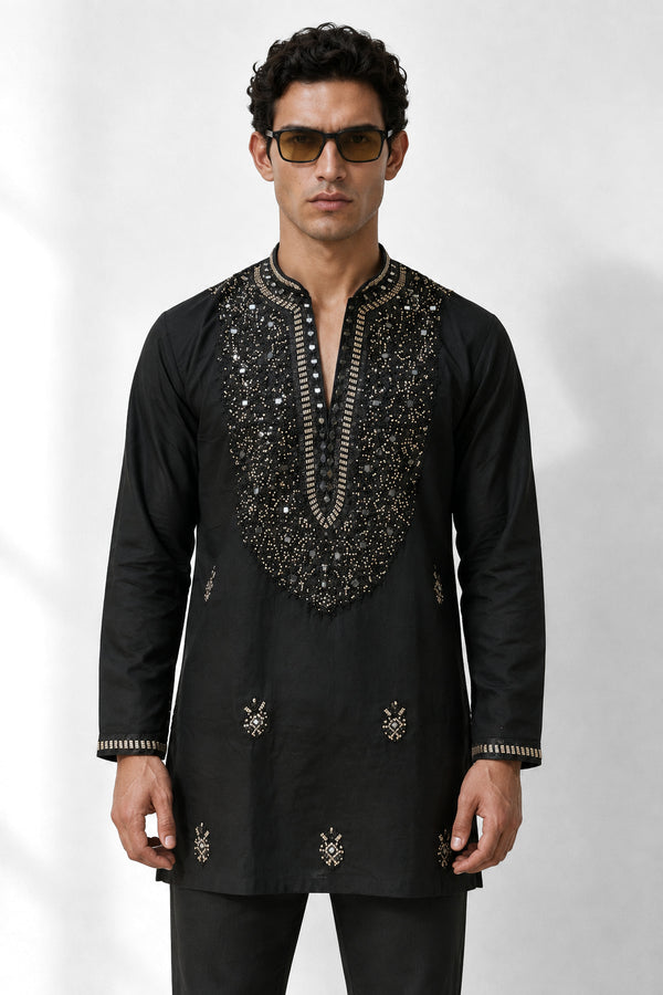 Noir Zari Kurta Set