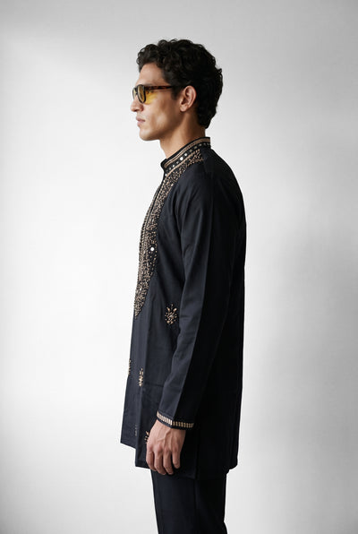 Noir Zari Kurta Set