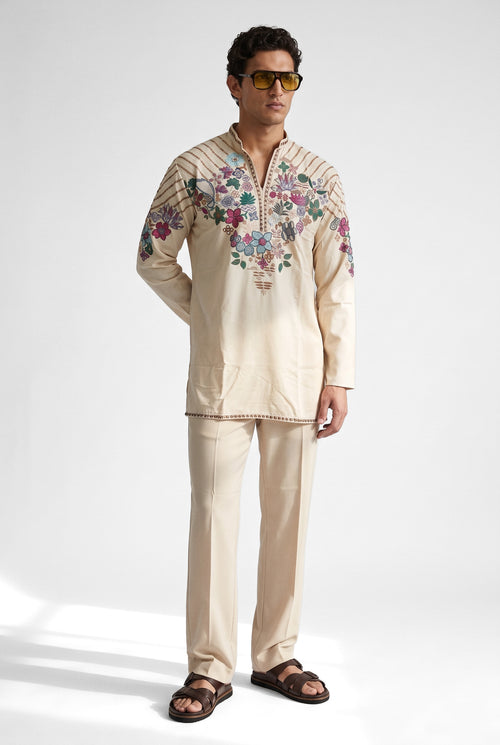 Ivory Botanica Kurta Set