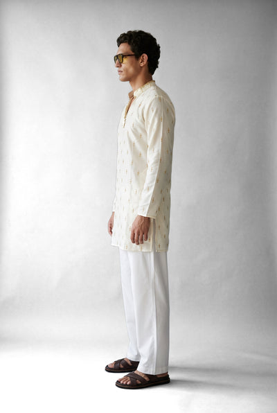 PSTL CLO Pearl Aura Kurta - side view, festive wedding wear for men
