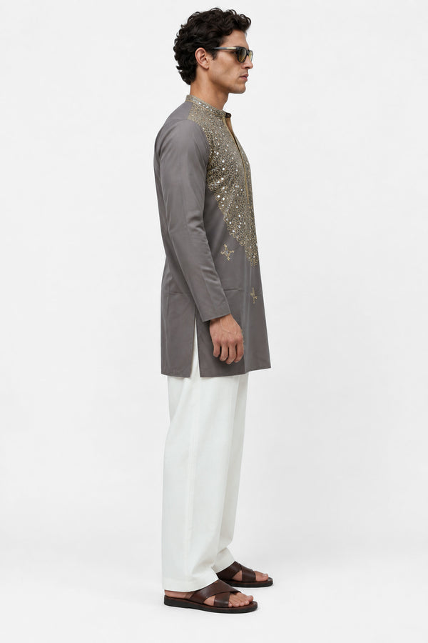 Ashen Royale Embroidered Kurta