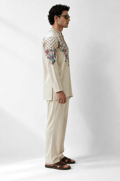 Ivory Botanica Kurta Set