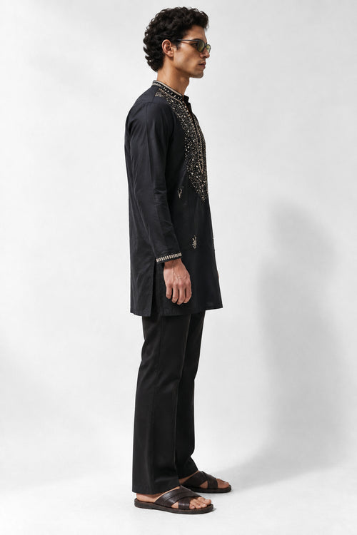 Noir Zari Kurta Set