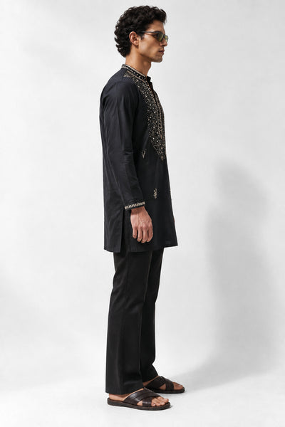 Noir Zari Kurta Set
