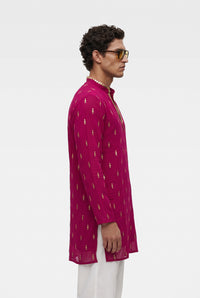 PSTL CLO Rani Élan Kurta - side close-up view, festive wedding wear for men