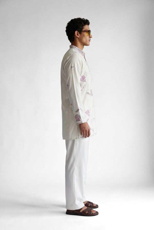PSTL CLO Blush Botanica Embroidered Kurta Set - alternate view 2, festive wedding wear for men