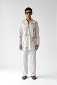 PSTL CLO Blush Botanica Embroidered Kurta Set - alternate view 1, festive wedding wear for men