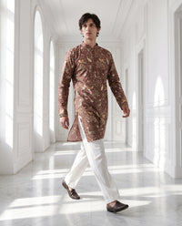 Floral and Bird Print Kurta